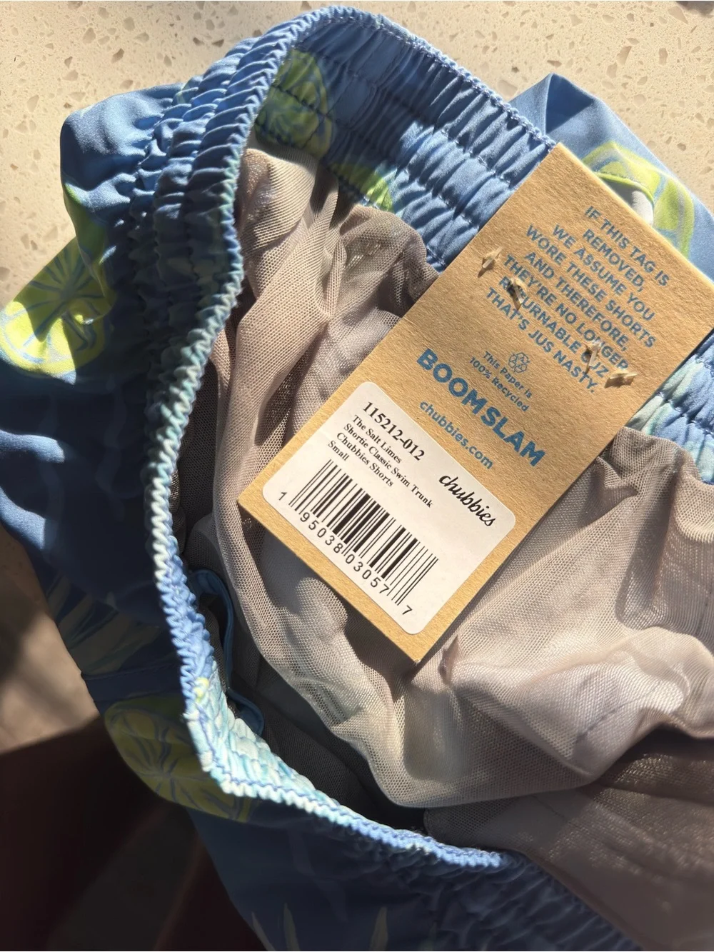 Chubbies Men’s Blue Pineapple & Lime Print Swim Shorts 4”